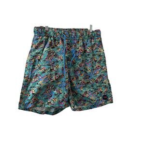 Extreme 80s Men’s Large Swim Trunks Neon Retro Graphic Cotton Board Shorts